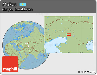 Savanna Style Location Map of Makat