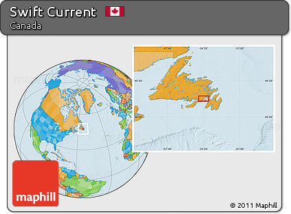 Political Location Map of Swift Current