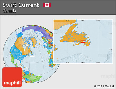 Political Location Map of Swift Current