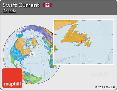 Political Location Map of Swift Current