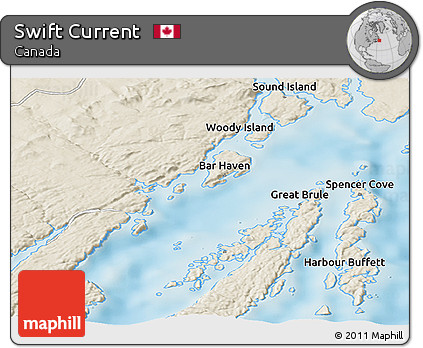 Shaded Relief Panoramic Map of Swift Current
