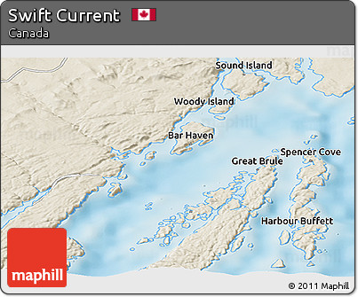 Shaded Relief Panoramic Map of Swift Current