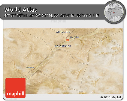 Satellite 3D Map of the Area around 47° 41' 6" N, 56° 10' 29" E