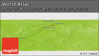 Physical Panoramic Map of the Area around 47° 41' 6" N, 56° 10' 29" E