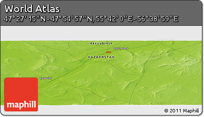 Physical Panoramic Map of the Area around 47° 41' 6" N, 56° 10' 29" E
