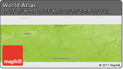 Physical Panoramic Map of the Area around 47° 41' 6" N, 57° 1' 29" E