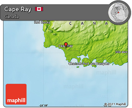 Physical Map of Cape Ray