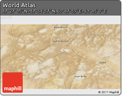Satellite 3D Map of the Area around 47° 41' 6" N, 61° 16' 29" E
