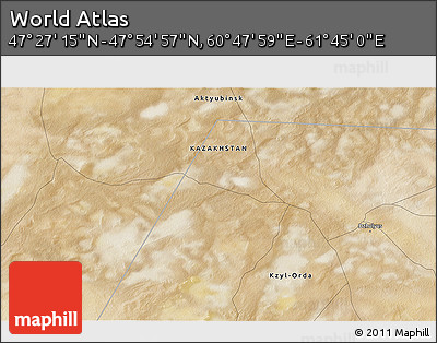 Satellite 3D Map of the Area around 47° 41' 6" N, 61° 16' 29" E