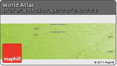 Physical Panoramic Map of the Area around 47° 41' 6" N, 65° 31' 30" E