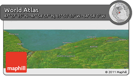 Satellite Panoramic Map of the Area around 47° 41' 6" N, 65° 22' 30" W