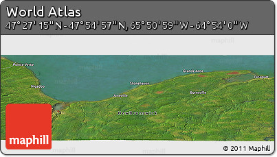 Satellite Panoramic Map of the Area around 47° 41' 6" N, 65° 22' 30" W