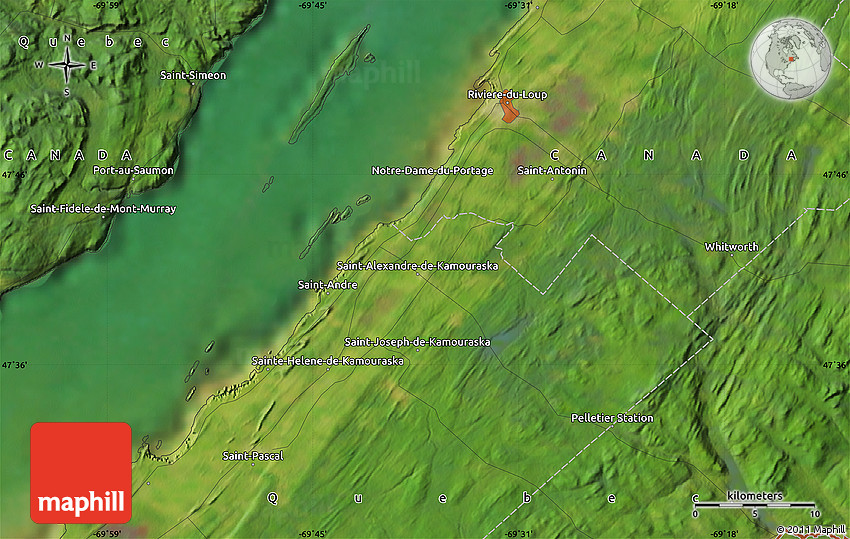 Satellite Map of RivièreduLoup