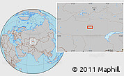 Gray Location Map of the area around 47° 41' 6" N, 70° 37' 30" E