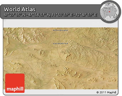 Satellite 3D Map of the Area around 47° 41' 6" N, 72° 19' 29" E