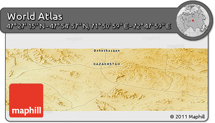 Physical Panoramic Map of the Area around 47° 41' 6" N, 72° 19' 29" E