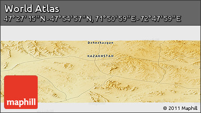 Physical Panoramic Map of the Area around 47° 41' 6" N, 72° 19' 29" E