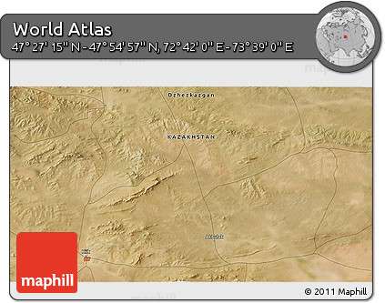 Satellite 3D Map of the Area around 47° 41' 6" N, 73° 10' 30" E