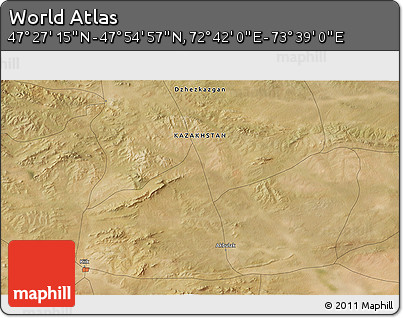 Satellite 3D Map of the Area around 47° 41' 6" N, 73° 10' 30" E