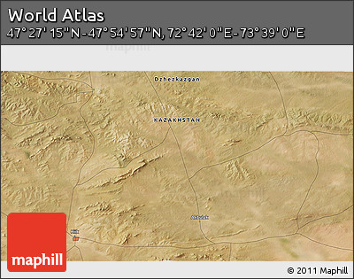 Satellite 3D Map of the Area around 47° 41' 6" N, 73° 10' 30" E