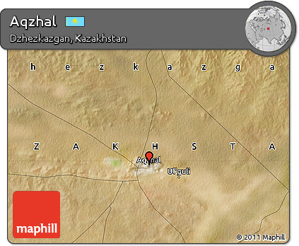 Satellite Map of Aqzhal