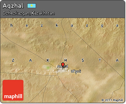 Satellite Map of Aqzhal
