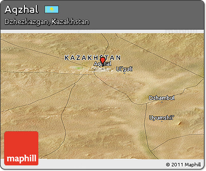 Satellite Panoramic Map of Aqzhal