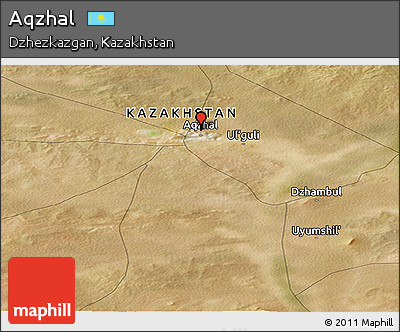 Satellite Panoramic Map of Aqzhal