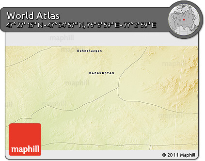 Physical 3D Map of the Area around 47° 41' 6" N, 76° 34' 29" E
