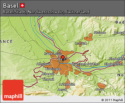 Physical 3D Map of Basel