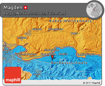 Political 3D Map of Magden