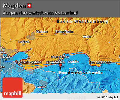 Political 3D Map of Magden