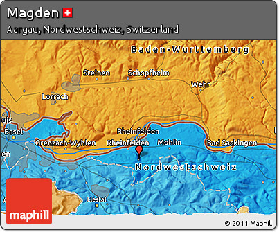 Political 3D Map of Magden