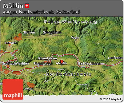 Satellite 3D Map of Möhlin