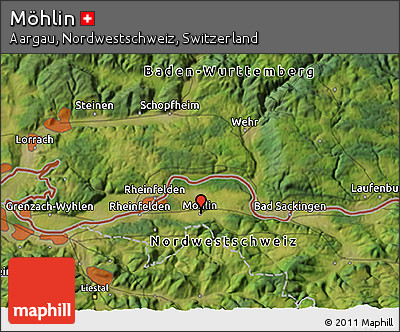 Satellite 3D Map of Möhlin