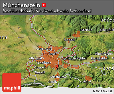 Satellite 3D Map of Münchenstein