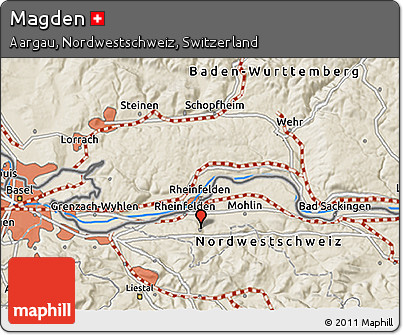 Shaded Relief 3D Map of Magden