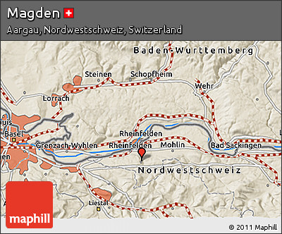 Shaded Relief 3D Map of Magden