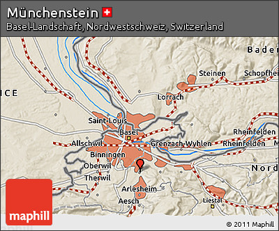 Shaded Relief 3D Map of Münchenstein