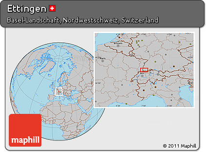Gray Location Map of Ettingen