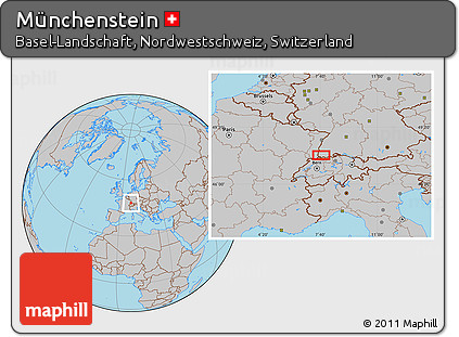 Gray Location Map of Münchenstein