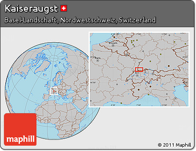 Gray Location Map of Kaiseraugst