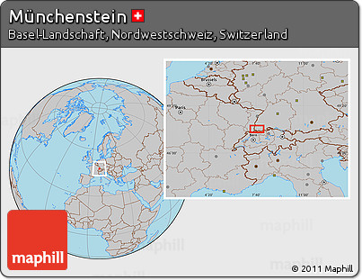 Gray Location Map of Münchenstein