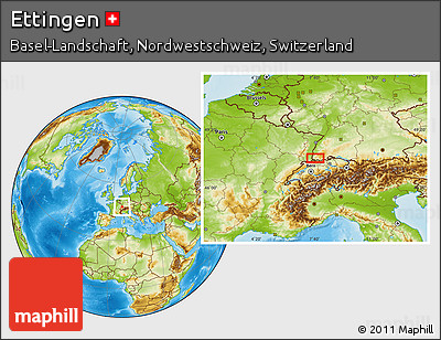 Physical Location Map of Ettingen