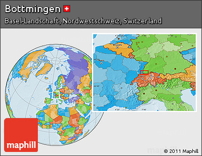 Political Location Map of Bottmingen