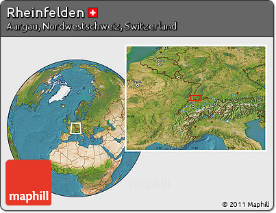 Satellite Location Map of Rheinfelden