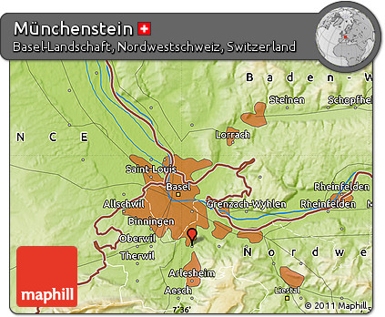 Physical Map of Münchenstein