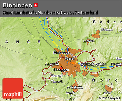 Physical Map of Binningen