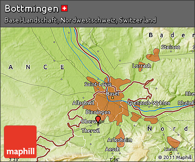 Physical Map of Bottmingen