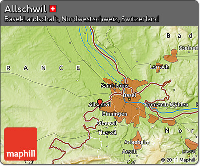 Physical Map of Allschwil